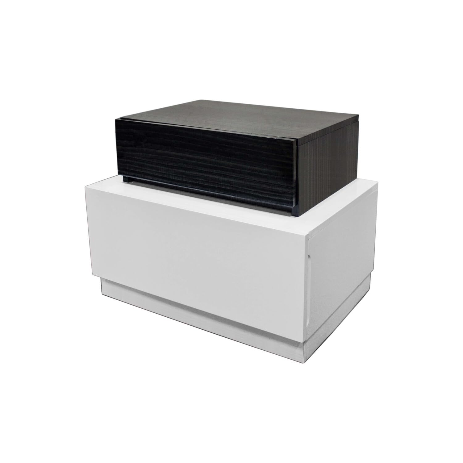 Best Master Ireland Poplar Wood Bedroom Nightstand In White/Black